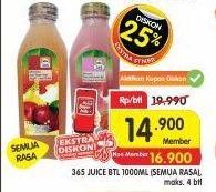 Promo Harga 365 Juice All Variants 1000 ml - Superindo