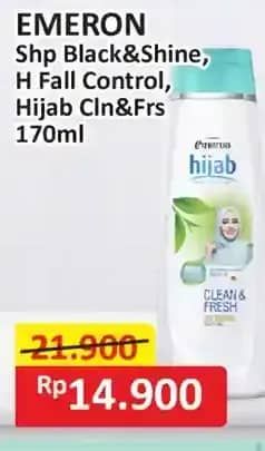 Promo Harga Emeron Shampoo Black Shine, Hair Fall Control 170 ml - Alfamart