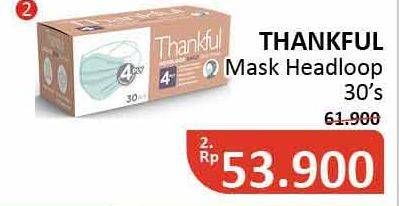 Promo Harga THANKFUL Headloop Daily Face Mask 30 pcs - Alfamidi