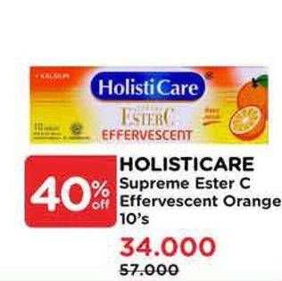 Promo Harga Holisticare Supreme Ester C Effervescent Orange 10 pcs - Watsons