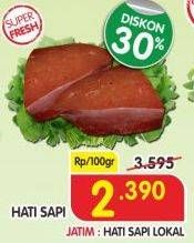 Promo Harga Beef Liver (Hati Sapi) per 100 gr - Superindo