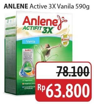 Promo Harga Anlene Actifit 3x High Calcium Vanilla 590 gr - Alfamidi
