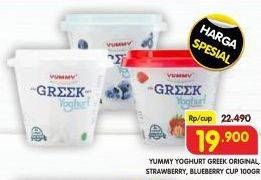 Promo Harga Yummy Greek Yogurt Blueberry, Original, Strawberry 100 gr - Superindo