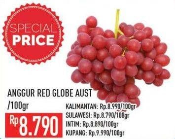 Promo Harga Anggur Red Globe Australia per 100 gr - Hypermart