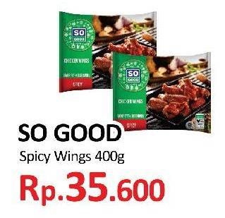 Promo Harga SO GOOD Spicy Wing 400 gr - Yogya