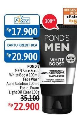 Promo Harga POND'S MEN Facial Wash/Facial Scrub 100ml  - Alfamidi