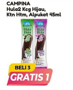 Promo Harga Campina Hula Hula Kacang Hijau, Tape Ketan Hitam, Alpukat 50 ml - Alfamart