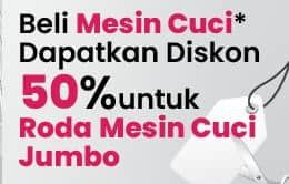 Promo Harga Beli Mesin Cuci Dapatkan Diskon 50% untuk Roda Mesin Cuci Jumbo  - COURTS