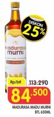Promo Harga Madurasa Madu Murni 650 ml - Superindo