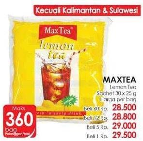 Promo Harga Max Tea Minuman Teh Bubuk 30 pcs - Lotte Grosir