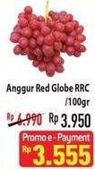 Promo Harga Anggur Red Globe Cina per 100 gr - Hypermart