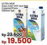 Promo Harga Ultra Milk Susu UHT Low Fat Coklat, Low Fat Full Cream 1000 ml - Indomaret
