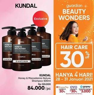 Promo Harga KUNDAL Honey & Macadamia Pure Natural Balancing Refreshing Shampoo 500 ml - Guardian