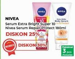 Promo Harga Nivea Extra Bright 10 Super Vitamins & Skin Food Serum/Body Serum   - Yogya
