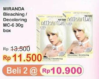 Promo Harga MIRANDA Hair Color Bleaching, Decoloring MC6 30 gr - Indomaret