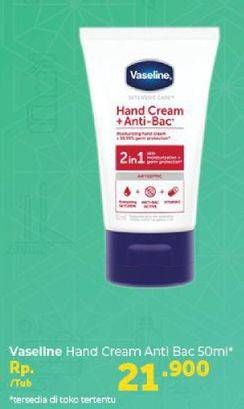 Promo Harga VASELINE Hand Cream Anti Bac 50 ml - Carrefour