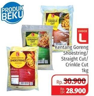 Promo Harga CHOICE L French Fries Shoestring, Straight Cut, Crinkle Cut 1 kg - Lotte Grosir