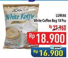 Promo Harga Luwak White Koffie per 18 sachet 20 gr - Hypermart