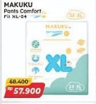 Promo Harga Makuku Comfort Fit Diapers Pants XL24 24 pcs - Alfamart