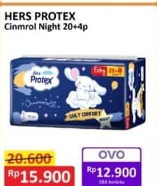 Promo Harga Hers Protex Comfort Night Wing 30cm 24 pcs - Alfamart