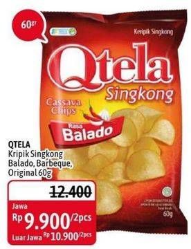 Promo Harga QTELA Keripik Singkong Balado, Barbeque, Original 60 gr - Alfamidi
