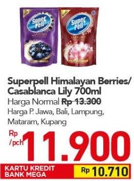 Promo Harga SUPER PELL Pembersih Lantai Luxury Fragrance Casablanca Lily, Himalayan Berries 700 ml - Carrefour