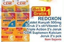 Promo Harga REDOXON Tablet Kunyah 500mg Jeruk 2