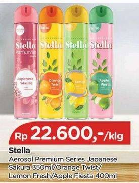 Promo Harga Stella Aerosol Japanese Sakura, Orange, Lemon, Apple 400 ml - TIP TOP