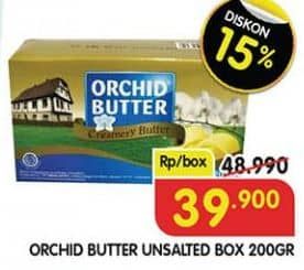Promo Harga Orchid Butter Mentega Unsalted 200 gr - Superindo