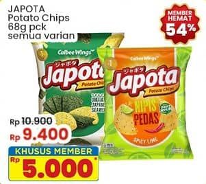 Promo Harga Japota Potato Chips All Variants 68 gr - Indomaret