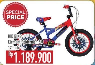 Promo Harga ELEMENT Kids Bike 12 inch Spiderman  - Hypermart