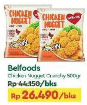 Promo Harga Belfoods Nugget Chicken Nugget Crunchy 500 gr - TIP TOP