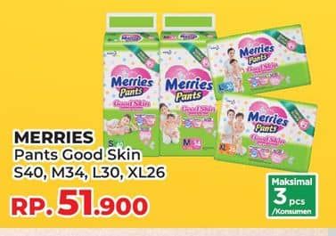 Promo Harga Merries Pants Good Skin S40, M34, L30, XL26 26 pcs - Yogya