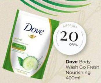 Promo Harga DOVE Body Wash Go Fresh Fresh Touch 400 ml - Carrefour