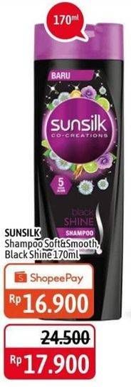 Promo Harga SUNSILK Shampoo Soft Smooth, Black Shine 170 ml - Alfamidi