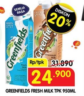 Promo Harga Greenfields Fresh Milk All Variants 1000 ml - Superindo