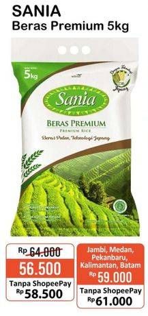 Promo Harga Sania Beras Premium 5 kg - Alfamart
