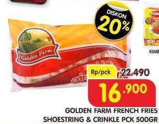 Promo Harga GOLDEN FARM French Fries Shoestring, Crinkle 500 gr - Superindo