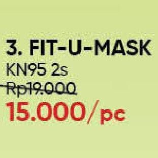Promo Harga FIT-U-MASK Masker KN95 2 pcs - Guardian