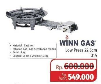Promo Harga WINN GAS Gas Cooker Low Pressure 22.5 Cm  - Lotte Grosir
