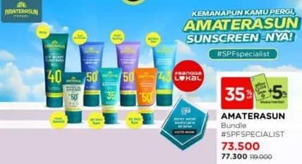 Promo Harga Amaterasun Physical Sunscreen SPF 50+ 30 gr - Watsons