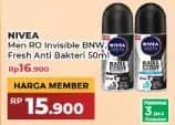 Promo Harga Nivea Men Deo Roll On Black White Invisible Original 50 ml - Yogya