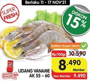 Promo Harga Udang Vanamae AK55-60 100 gr - Superindo