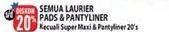 Promo Harga LAURIER Pads/ Pantyliner  - Hypermart
