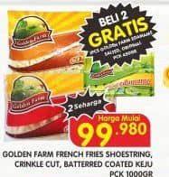 Promo Harga Golden Farm French Fries Crinkle, Coated, Shoestring 1000 gr - Superindo
