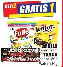 Promo Harga FULLO Unicorn Wafer Roll Lemon 80 g/TANGO Walut Bites Choco Banana 60 g; Wafer 130 g  - Hari Hari