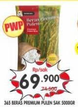 Promo Harga 365 Beras Premium Pulen 5000 gr - Superindo