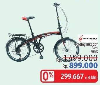 Promo Harga GENIO Folding Bike 20"  - LotteMart