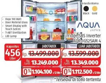 Promo Harga AQUA AQR-IG525AM Multidoor Refrigerator  - Lotte Grosir