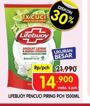 Promo Harga Lifebuoy Pencuci Piring 1500 ml - Superindo